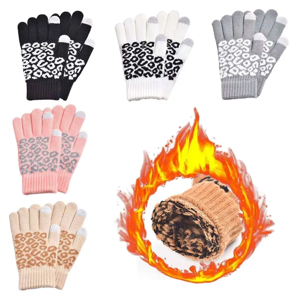 

1 пара зимние вязаные перчатки для сенсорного экрана для мужчин и женщин плюс бархатные плотные теплые варежки теплые рукавицы мягкие эластичные перчатки