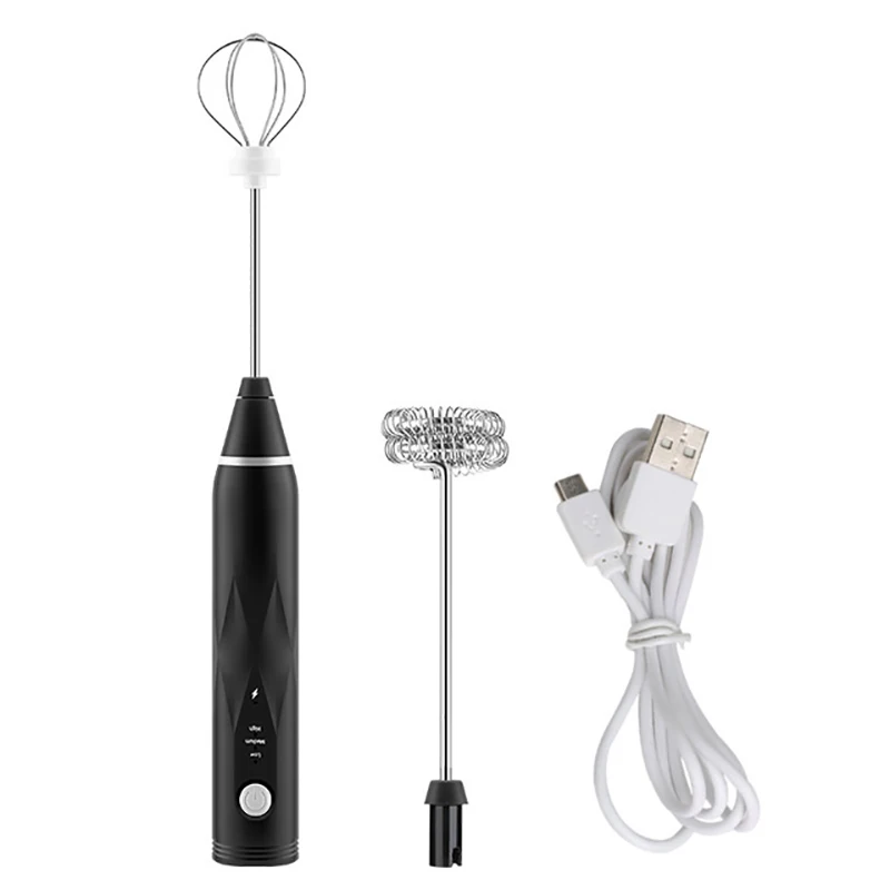 

Milk Coffee Frother Handheld,USB Rechargeable 3 Speeds Electric Milk Foam Maker Blender Mixer For Coffee,Egg Whisk