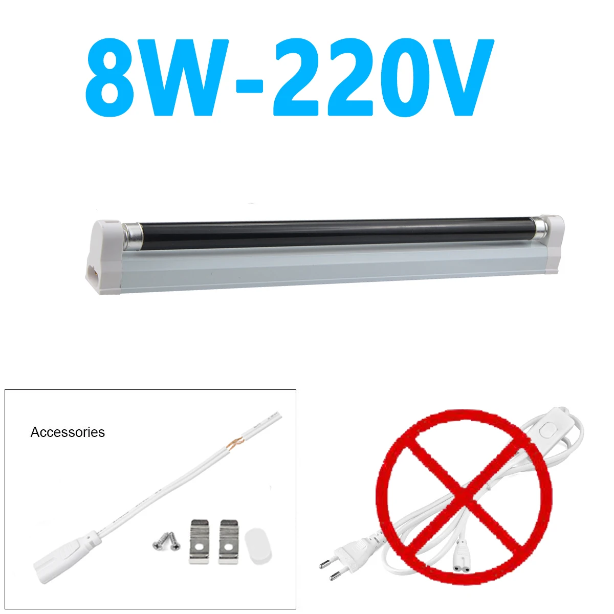 

AIMENGTE Ультрафиолетовая лампа T5 365 нм черного цвета 6/8 Вт