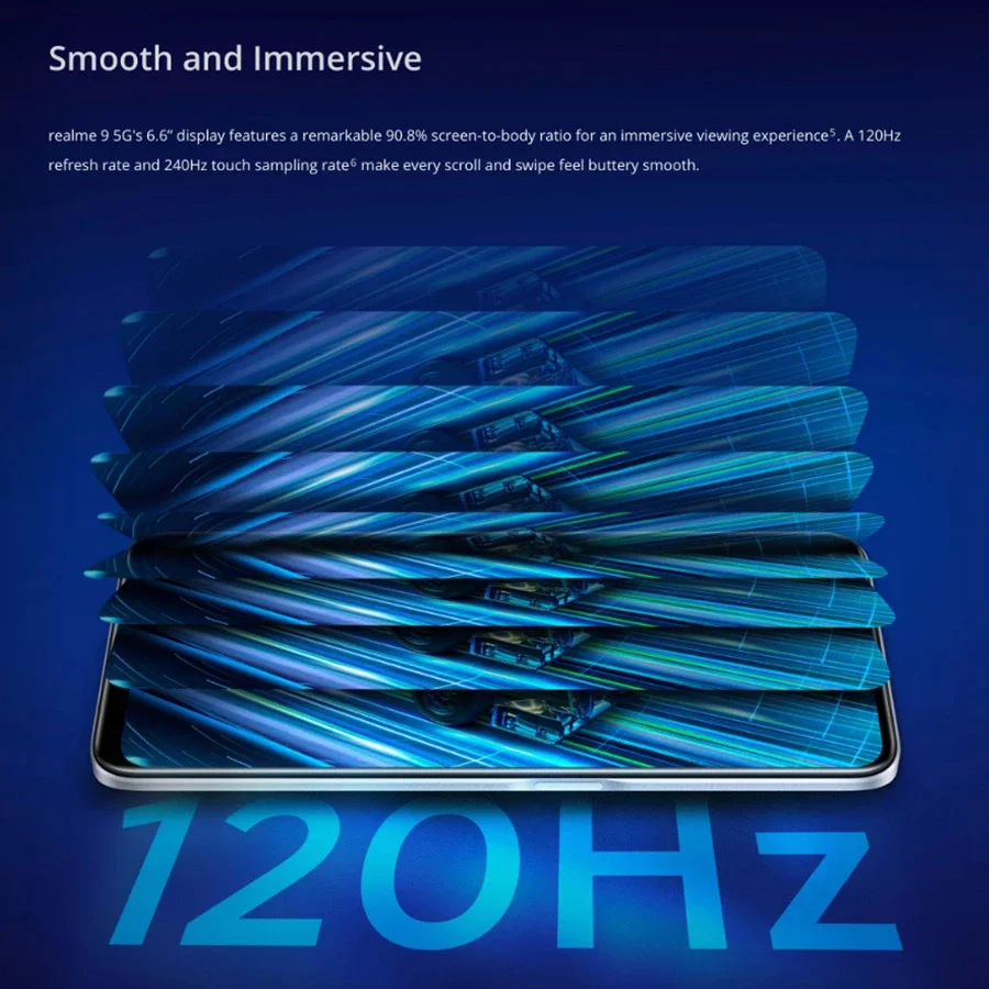 Cena Globalna Wersja Realme 9 5G Smartphone Snapdragon 695 5G Ośmiordzeniowy Procesor 6.6 ''120Hz Wyświetlacz 50MP Potrójne Kamery 5000mAh Bateria