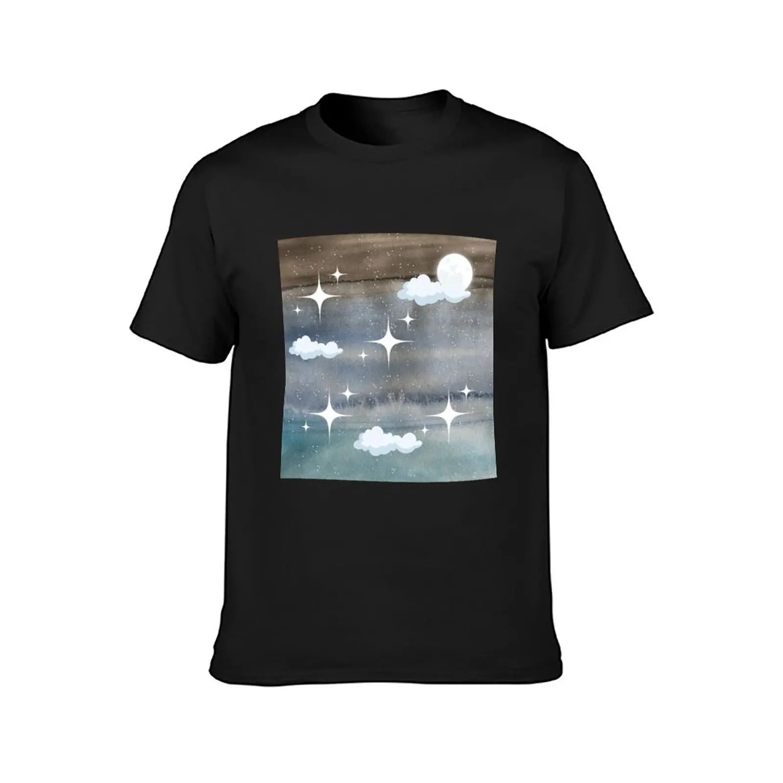 Мужская футболка с надписью Night Футболка принтом &quotнебо&quot