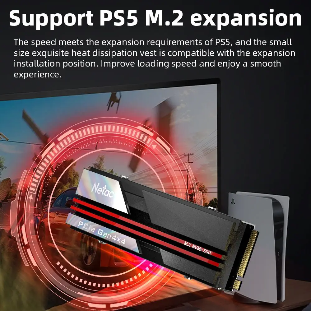 Жесткий диск Netac SSD 1 ТБ M2 NVMe 2 4 M.2 2280 PCIe4.0 x4 DRAM кэш-памяти Внутренние твердотельные