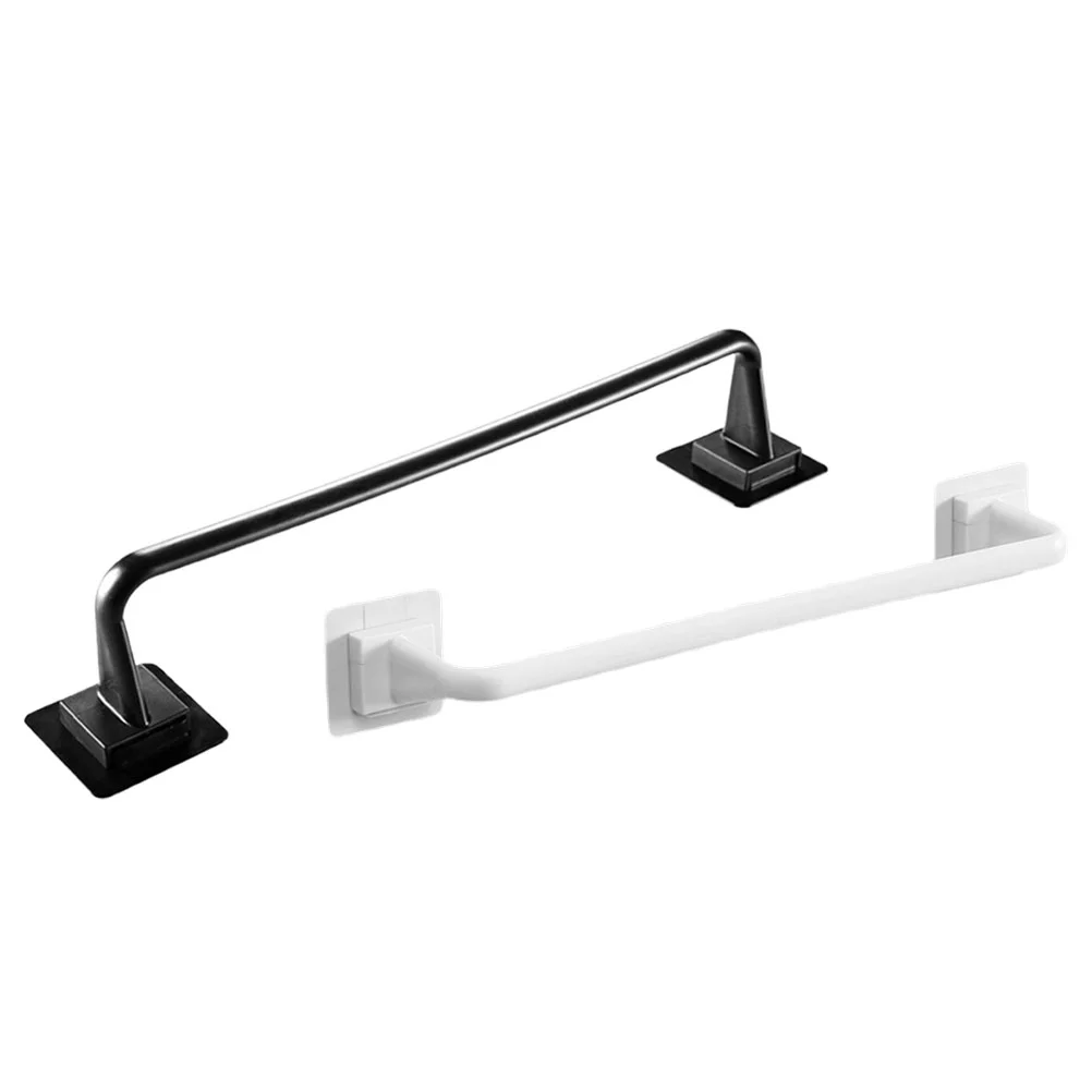 

2PCS Towel Shelf Rack Single Bar Towel Rack Punch Free Wall Mount Shelf
