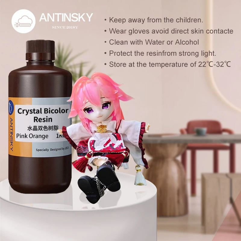Фото Двухцветная УФ-отверждаемая смола CrystalBicolor-RESIN: прозрачная, высокоглянцевая, для быстрой печати на LCD/DLP/SLA принтерах №1