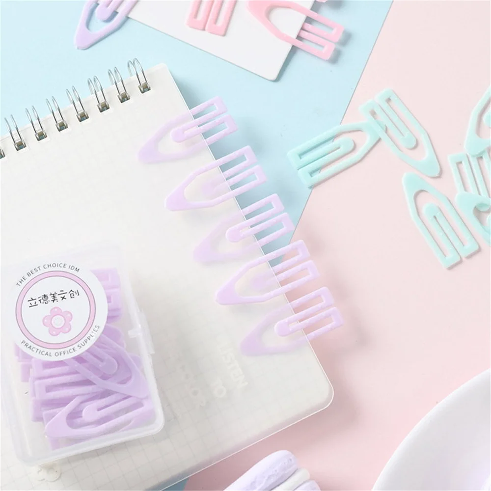 

20pcs/box Color Ship Paper Clip Memo Clamps Bookmark Kawaii Stationery Paper Organizer Notebook Journal Office Supplies