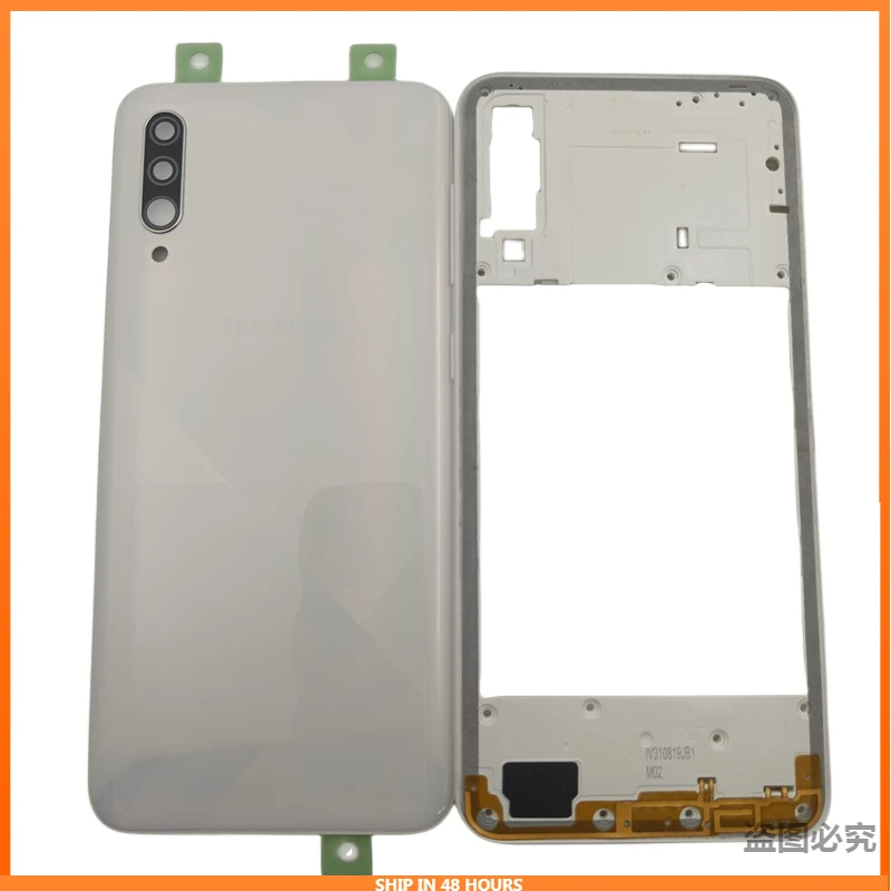 Для Samsung Galaxy A30S A307 SM-A307FN A307G корпус телефона средняя рамка + задняя крышка батарейного отсека панель + объектив камеры + логотип