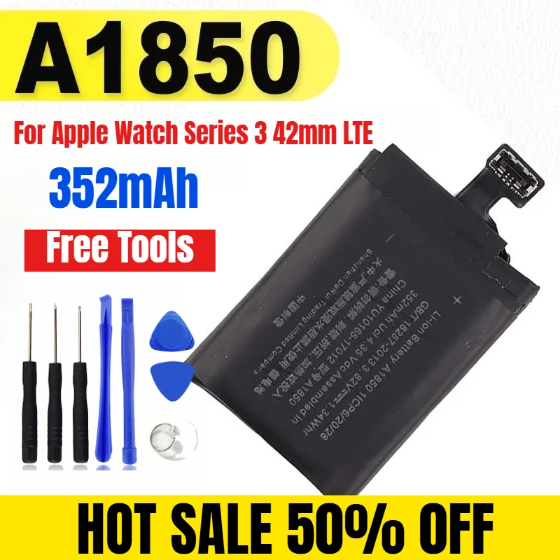 Фото A1850 352 мАч для Apple Watch Series 3 42 мм LTE A1850 A1859 Аккумулятор №1