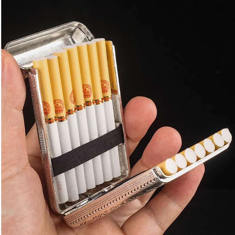 

Чехол для классической сигареты, металлический Оригинальный футляр для сигарет для мужчин и женщин, курительные аксессуары, вместимость ин...