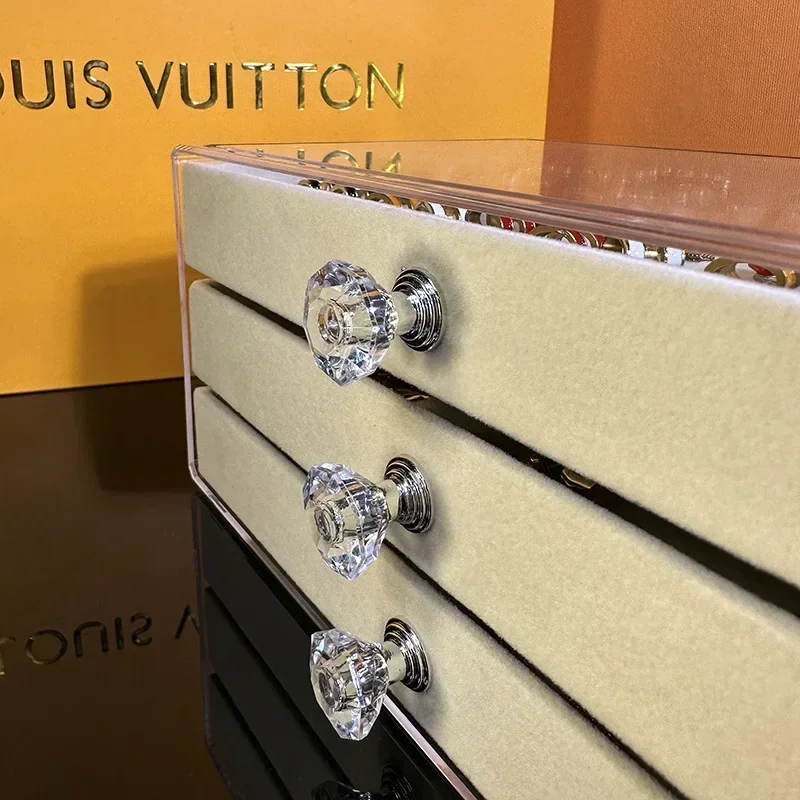 Органайзер для ювелирных изделий из акрилового бархата с 3 ящиками