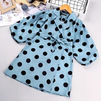 girls spring and autumn polka dot long sleeved belt trench coat kids jackets for girls girls autumn clothes