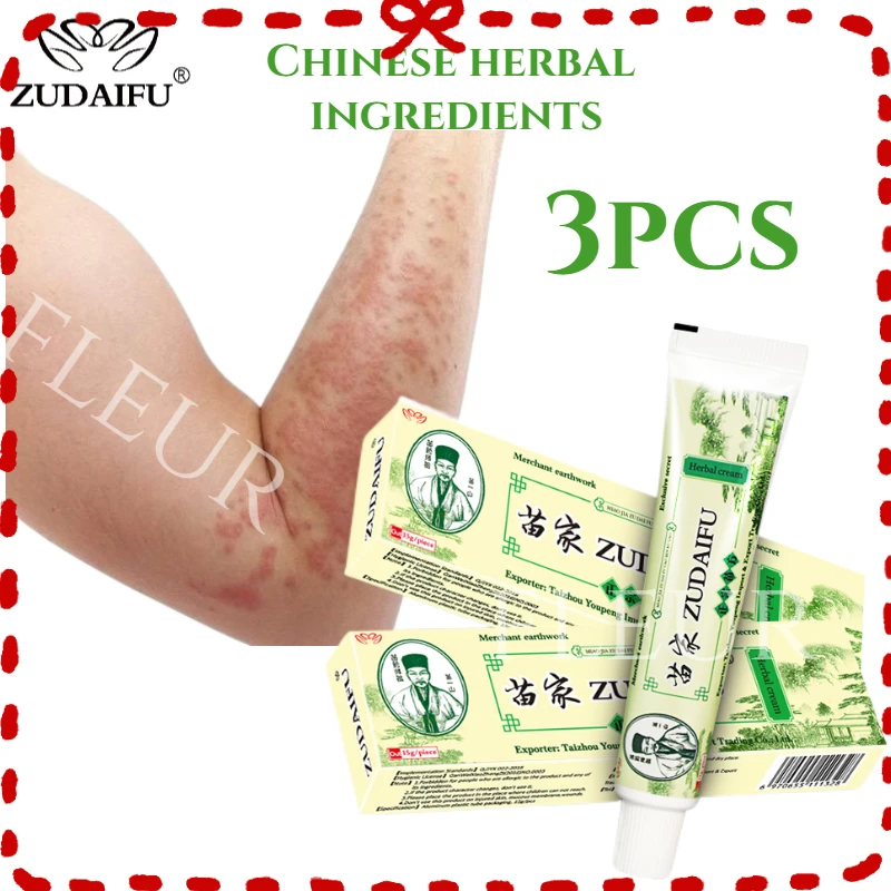

YIGANERJING Zudaifu Psoriasis Cream 3pcs Skin Care Cream Psoriasis Cream Dermatitis Eczematoid Eczema Ointment Treatment 15g