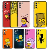 silicone cover anime simpsons cool for samsung galaxy s22 s21 s20 fe ultra s10e s10 s9 s8 s7 s6 edge plus black phone case