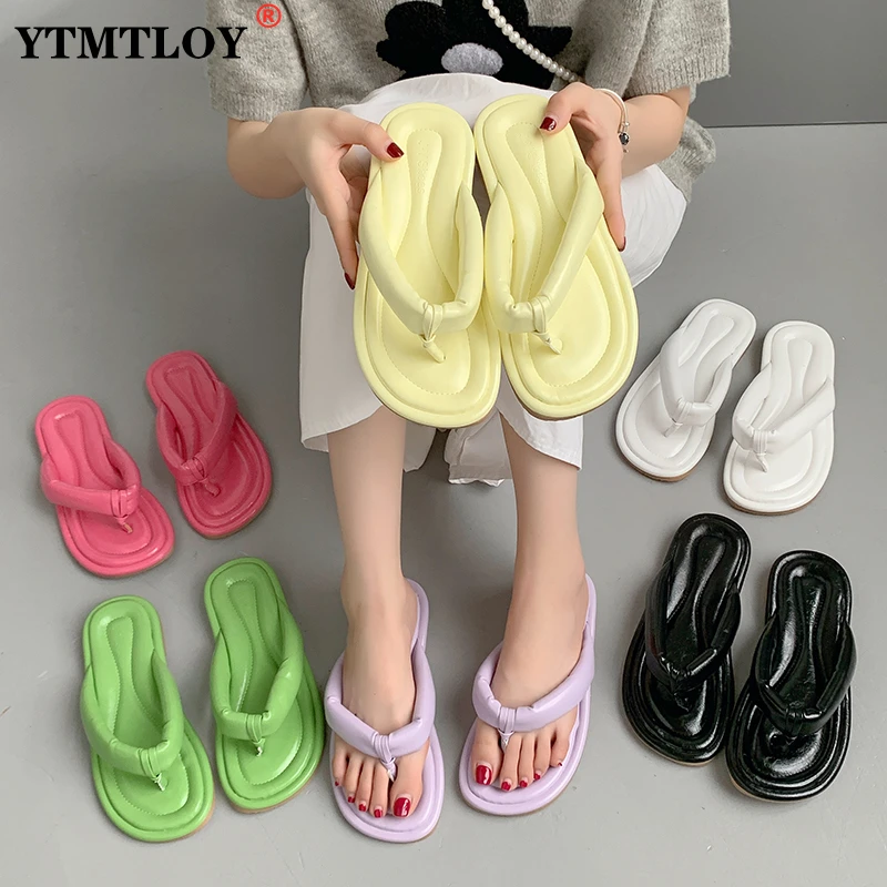 

Open Toe Summer Outdoor Flats Heel Beach Slides Ladies Slip on High Quality Flip Flop Shoes Flat Slippers for Women House