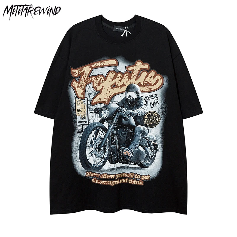 

Оригинальные футболки, хлопковая свободная повседневная мужская футболка с коротким рукавом, винтажная уличная одежда, летние топы 2023, фут...