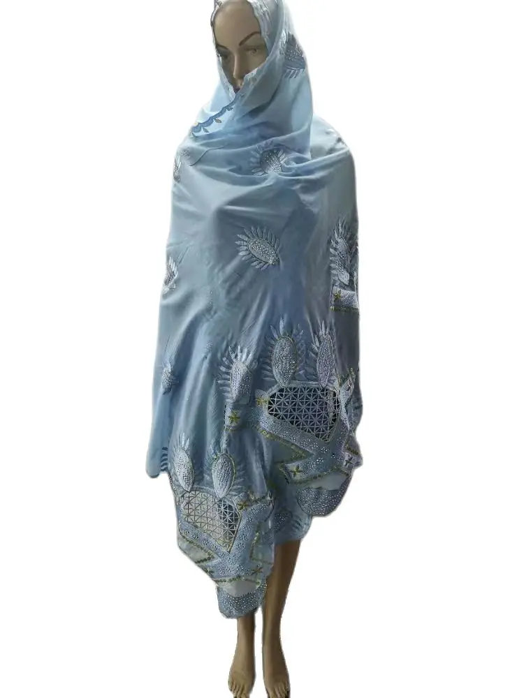 High Quality New African Muslin Islamic Scarf Dubai big 2.4m Ramadan Cotton Hijab Pashmina Extremely Soft Turban