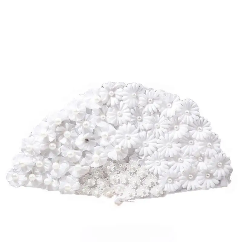

Hand Fans For Women Wedding Flower Fan Bride Handheld White Fan Portable No Foldable Fans For Women Girls Brides Dancing Show