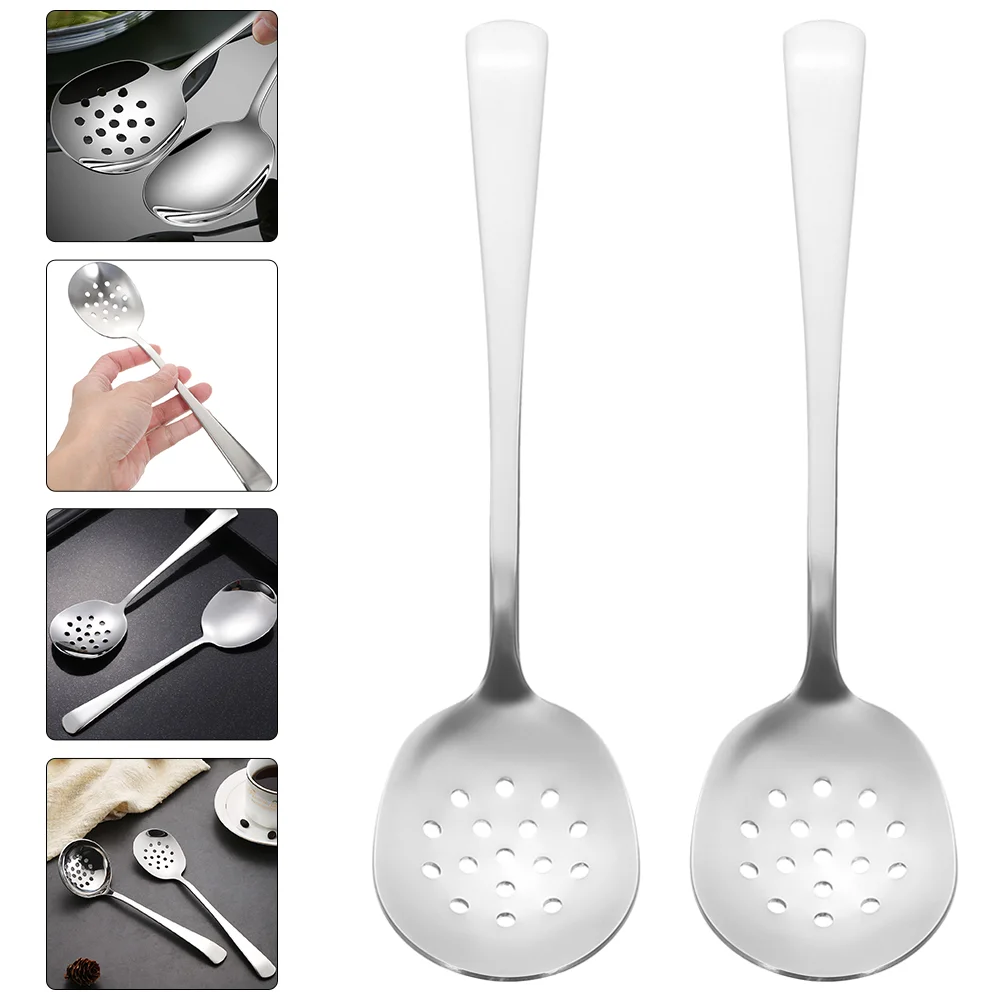 

Spoon Ladle Cooking Strainer Soup Slotted Serving Skimmer Colander Oil Scoops Kitchen Pot Hotsteel Stainless Sauce Hotpot Ladles