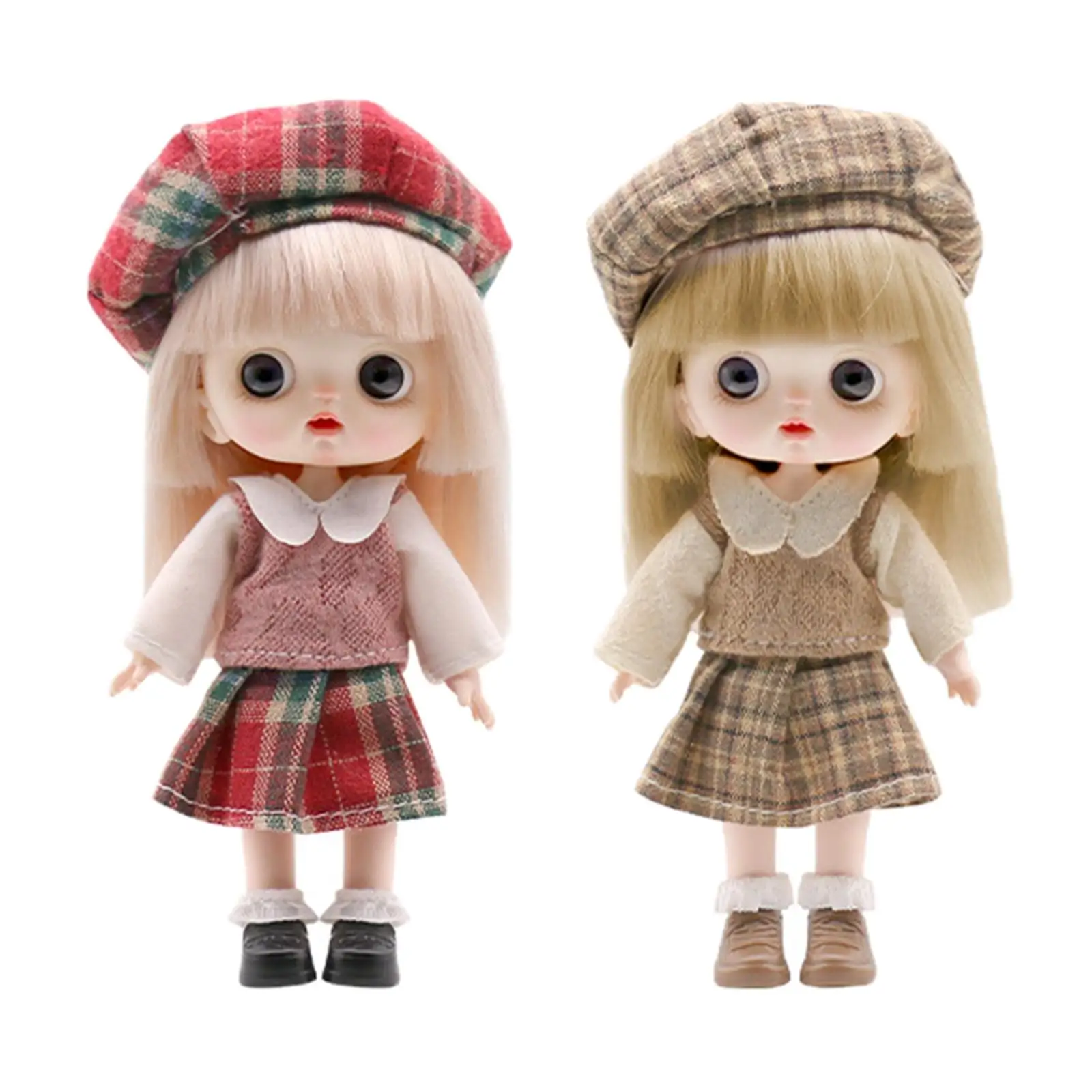

Lovely BJD Doll 1/6 5.5 in 12 Joints Dress up Best Gift 3D Eyes with Full Set Shoes Kawaii Jointed Doll DIY Toys for Kids Role