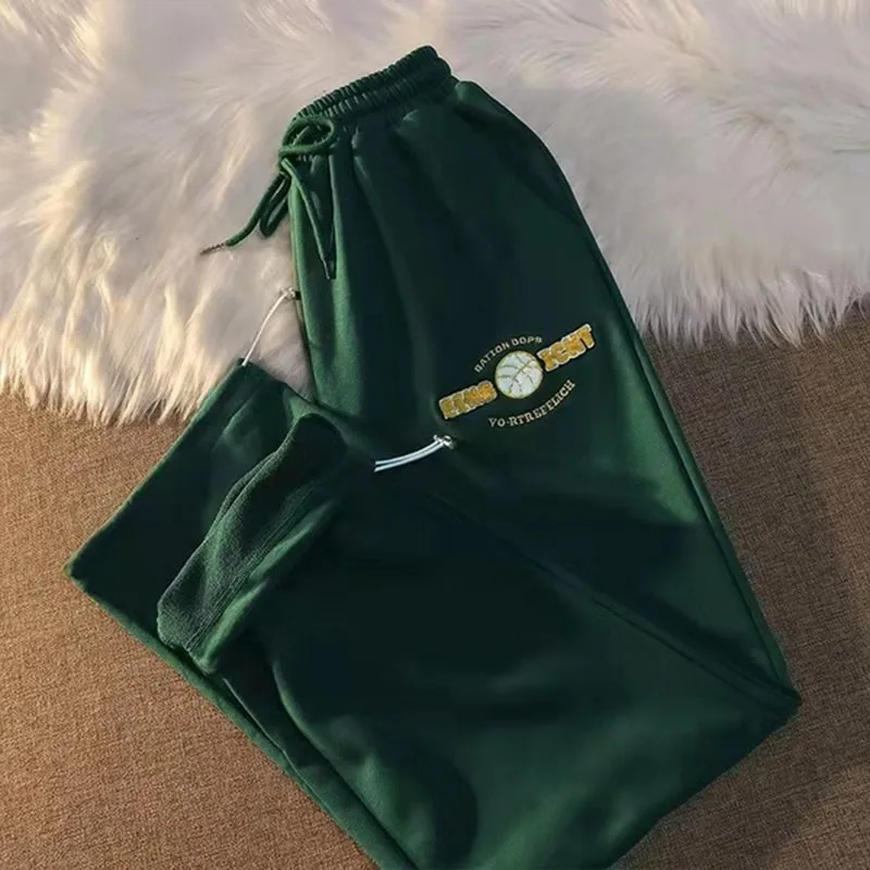 

2022 Summer Woman's Pants Loose Larger Long Hip-Pop Pants Embroidery Basketball Sport Casual Trousers