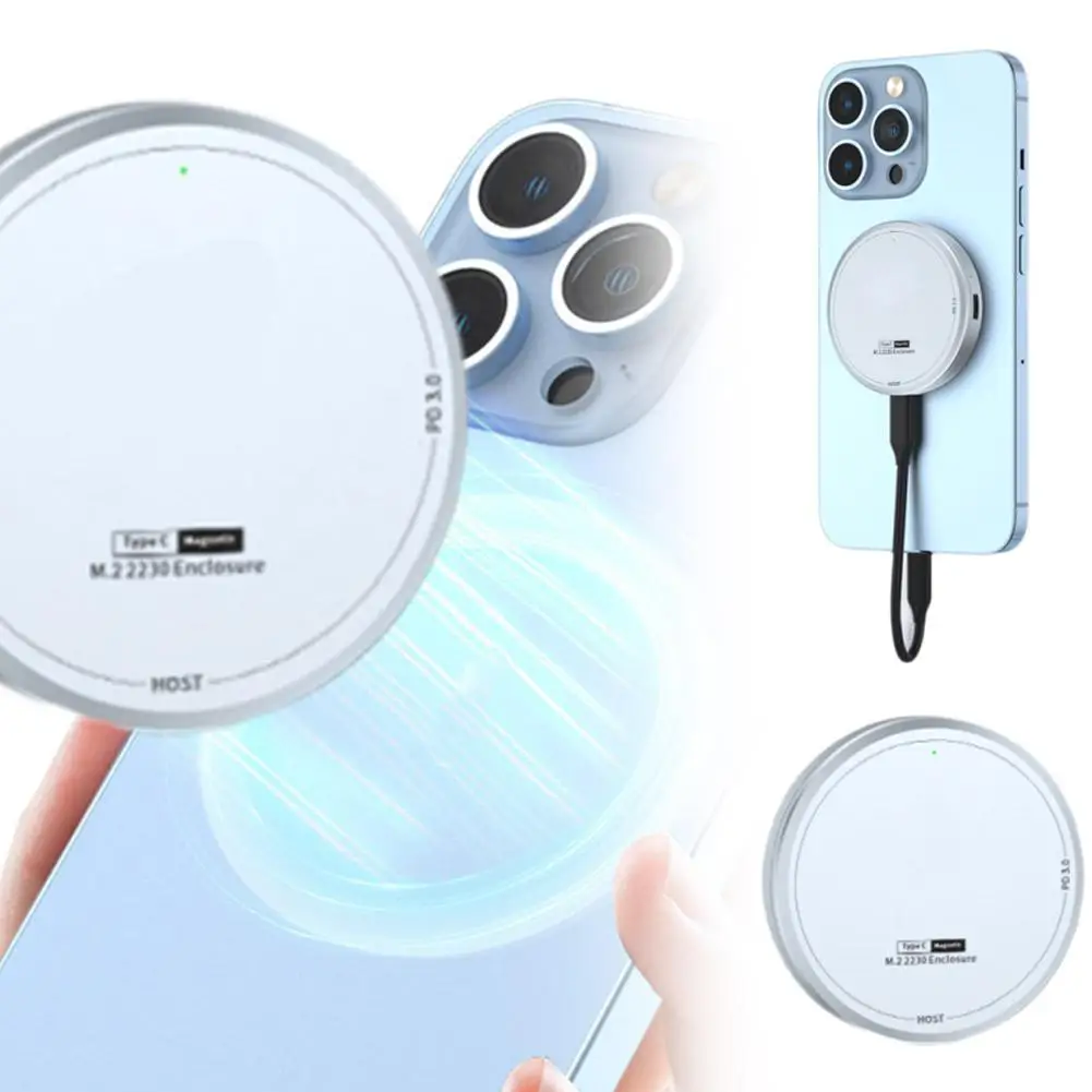 M.2 2230 NVMe SSD-корпус Магнитный чехол USB C 3.2 Gen2 10 Гбит/с Внешний SSD PCI-E для IPhone 15 Pro Max ProRes