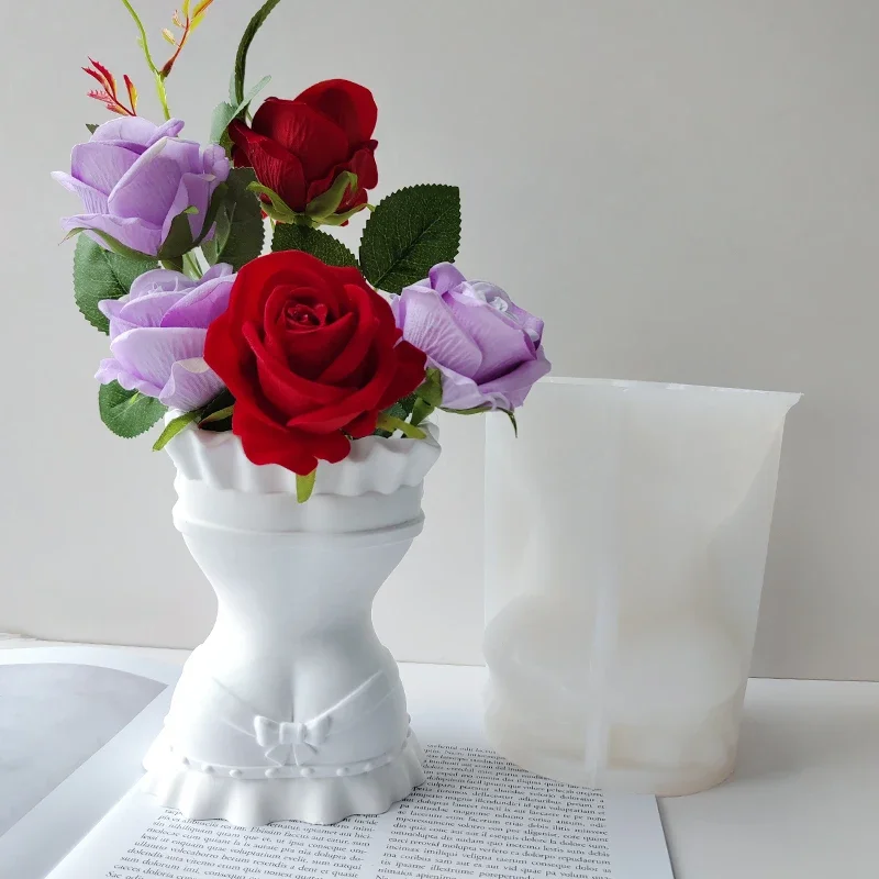 3D корсет ваза силиконовые формы женское платье гипсовая форма для цветочного