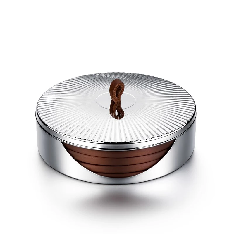 

4 шт. кожаные подставки с контейнером из нержавеющей стали