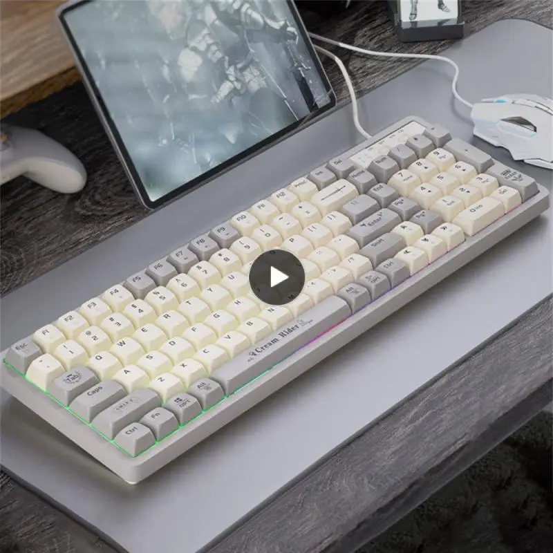 

Проводная Механическая клавиатура с 102 клавишами, игровая клавиатура с горячей подключением, клавиатура с горячей заменой, клавиатура с Цветной подсветкой, эргономичная водонепроницаемая