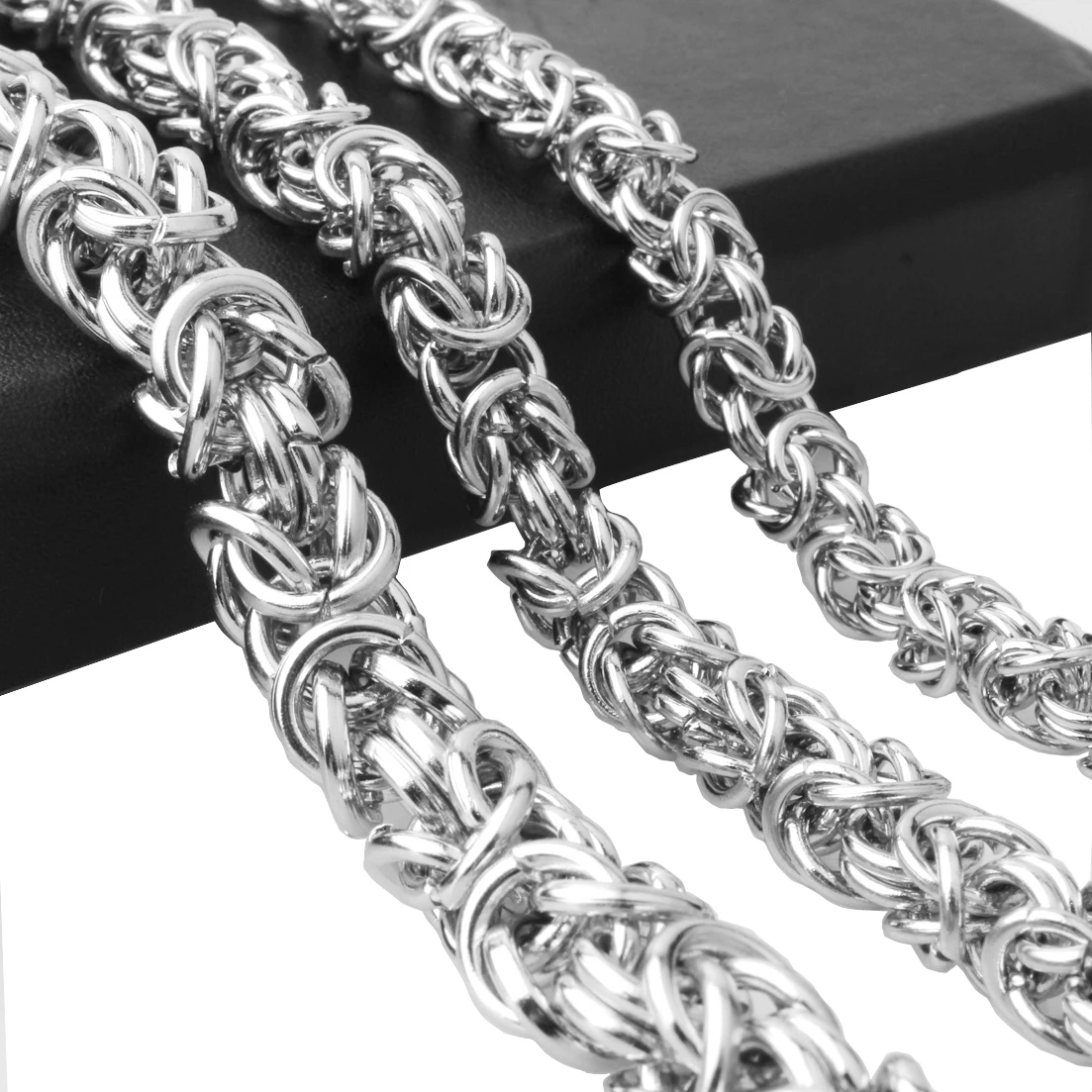 

6/8/10mm Width Round Byzantine Chain Necklace For Men Male Stainless Steel Long Necklace Personalise Jewelry Boyfriend Gift