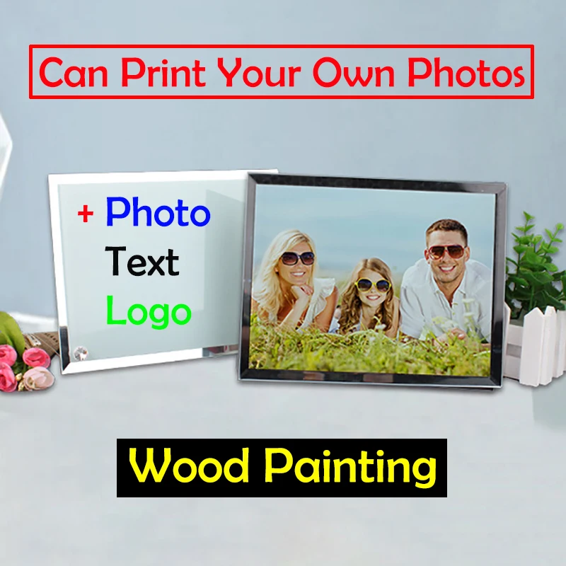 

Personalized custom your photo on glass 23*18cm DIY Photo Painting unique glass draw best gift Home Decor Artwork BL-01