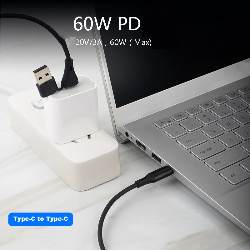 Зарядный кабель 2 в 1 USB Type-C PD 60 Вт 3 А |