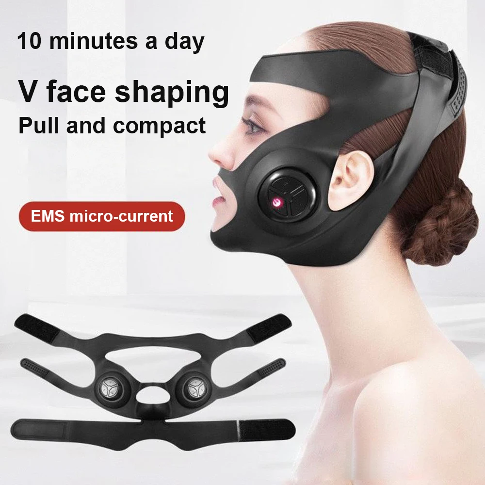 Электрическая V-образная тонкая маска для похудения лица Массажер лифтинга