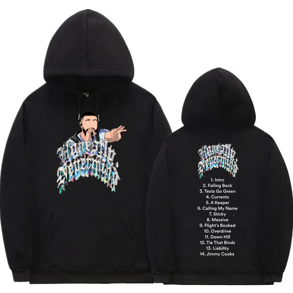 

Модная Толстовка в стиле хип-хоп с принтом рэпера Дрейка, новинка 2022 года, худи с надписью «Honestly Nevermind» с музыкальным альбомом, Мужская и Женская толстовка большого размера, худи в стиле Харадзюку