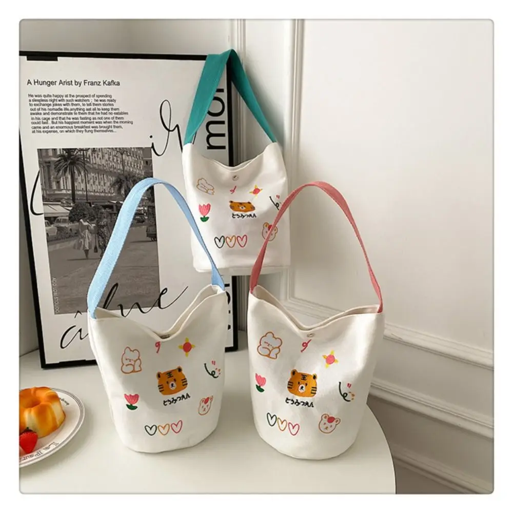 

Canva, сумка-ведро, подарок, портативная мультяшная Сумка-тоут большой емкости цилиндрическая сумка