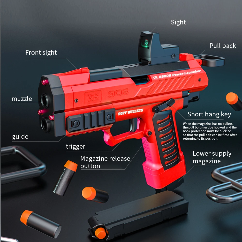 Мягкий пистолет-пуля из ЭВА модель оружия для обучения стрельбе детский