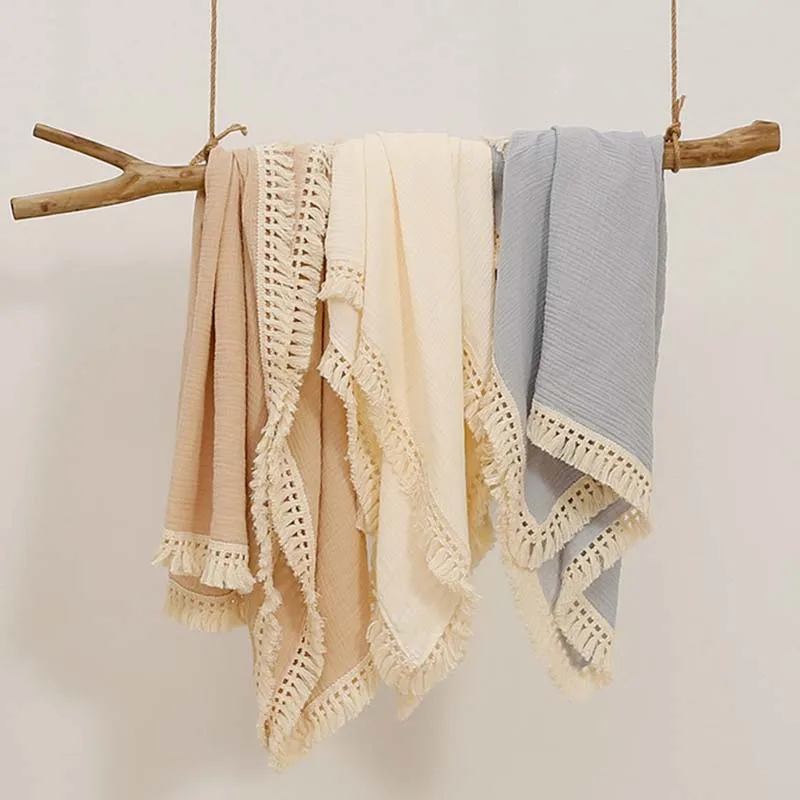 

Baby Blanket 80*65cm Soft Newborn Blankets Fringed gauze Bath Gauze Infant Swaddle Wrap Sleepsack Stroller Cover