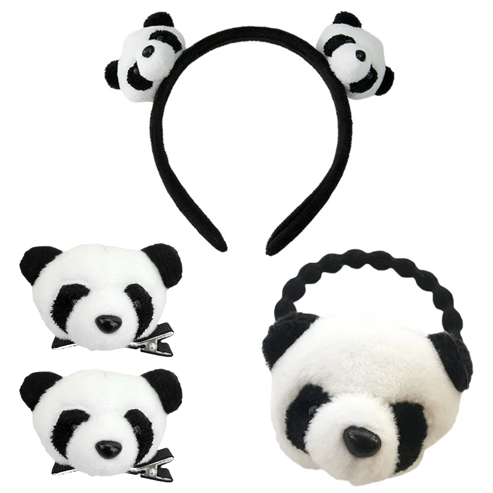 

Panda Hair Accessories Set Scrunchies Lovely Headband Hairband Attractive Hairpin