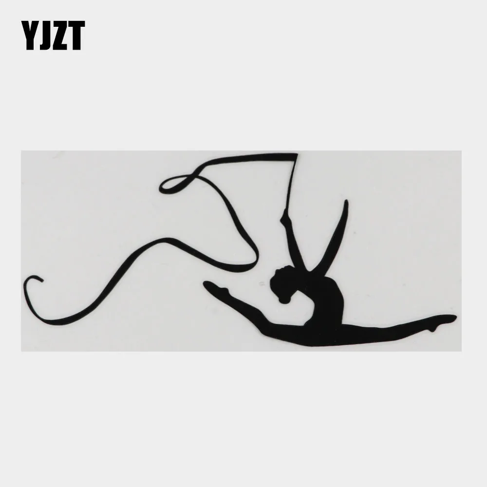 

YJZT 17.8CM×8.1CM Rhythmische Sportgymnastik Feminine Elegance Car Sticker Vinyl Decal Black/Silver 8A-1436