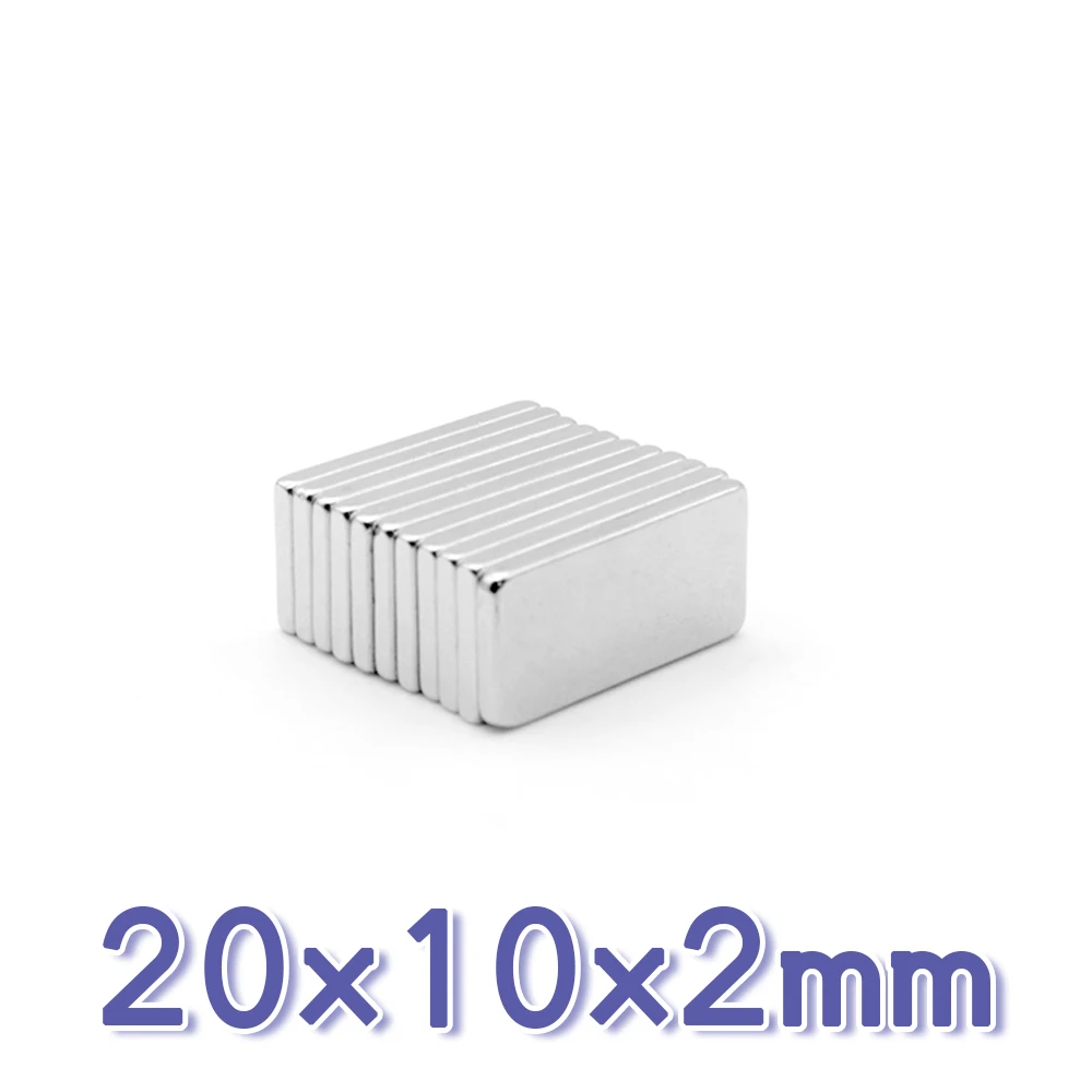 

5/10/20/50/100/150PCS 20x10x2 Block Search Magnet N35 Rectangular Strong Powerful Magnets 20x10x2mm Neodymium Magnet 20*10*2