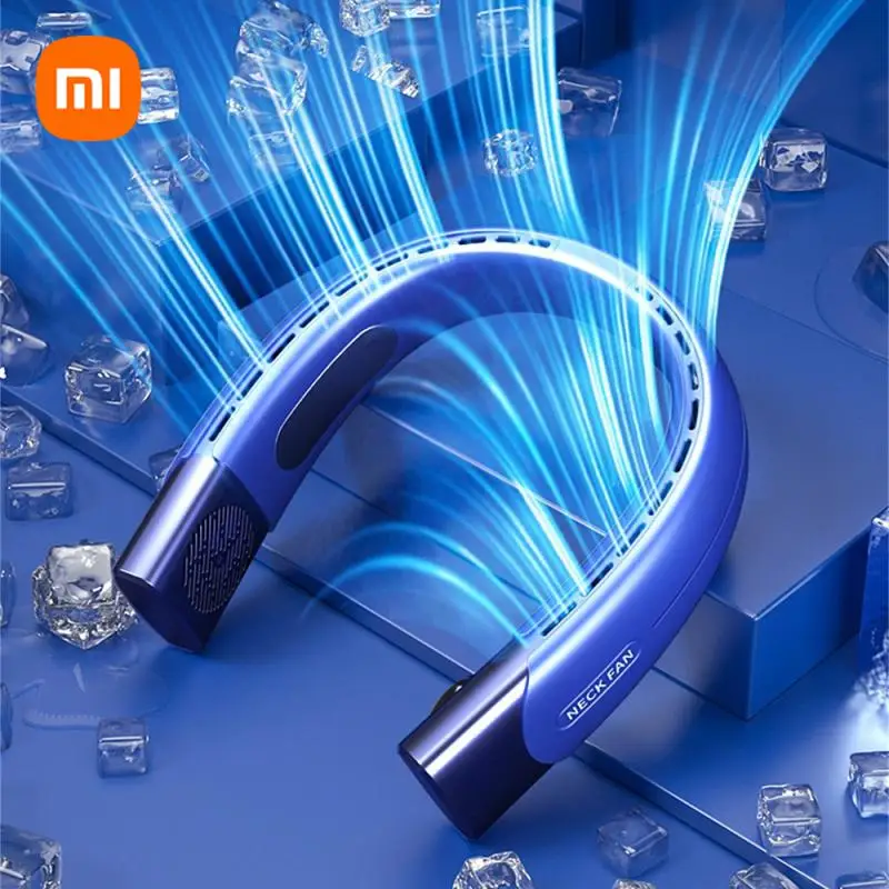 

XIAOMI 4000mAh Hanging Neck Fan Portable Air Conditioner Neckband Rechargeable Air Cooler 5 Speed Electric Fan For Sport Camping