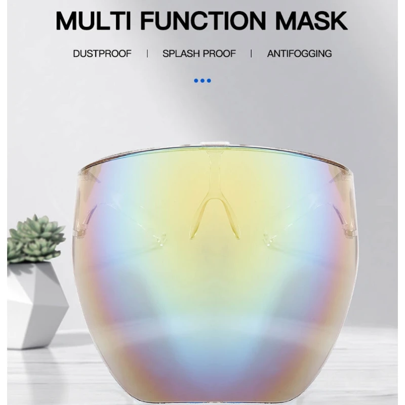 

Солнцезащитные очки с защитой от запотевания, унисекс, козырек, защитный экран на все лицо, модные затемненные линзы, очки для мужчин и женщин