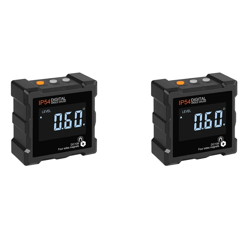 

2 Pcs 4X90 Degrees(0-360 Degrees)Digital Electronic Magnetic Angle Backlight Digital Level Box Protractor Bevel Gauge