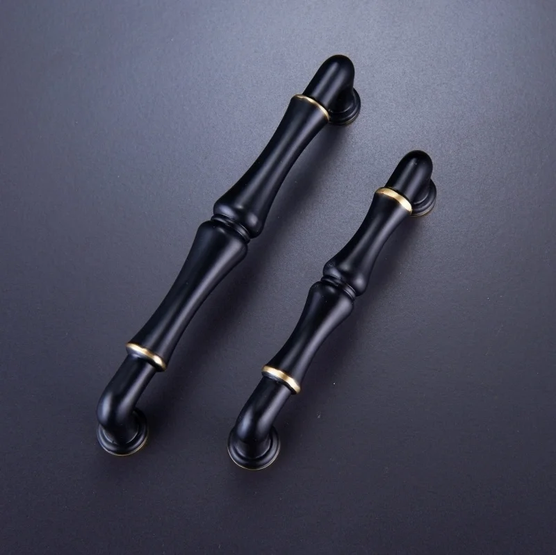1 ПК Золотая античная мебельная ручка винтажного ретро из бамбука для выдвижных ящиков шкафов и дверей.