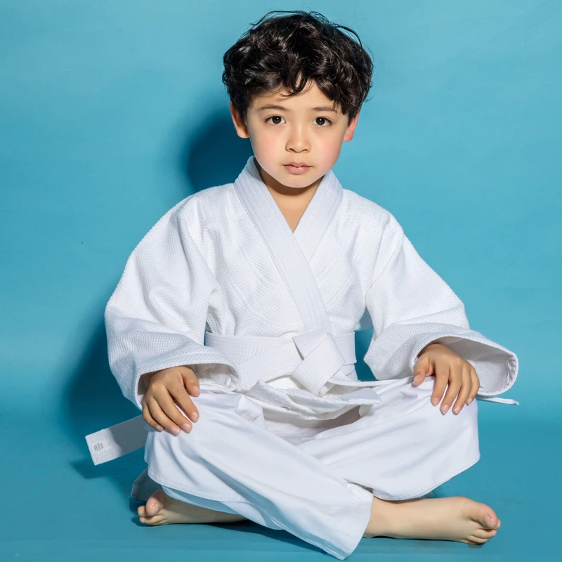 NEUE 100% Baumwolle Männer Judo Jiu Jitsu Gi Dicke Uniform Set Kleidung Kleidung Wushu Kungfu Kits Slub Stoffe Erwachsene Kinder kinder