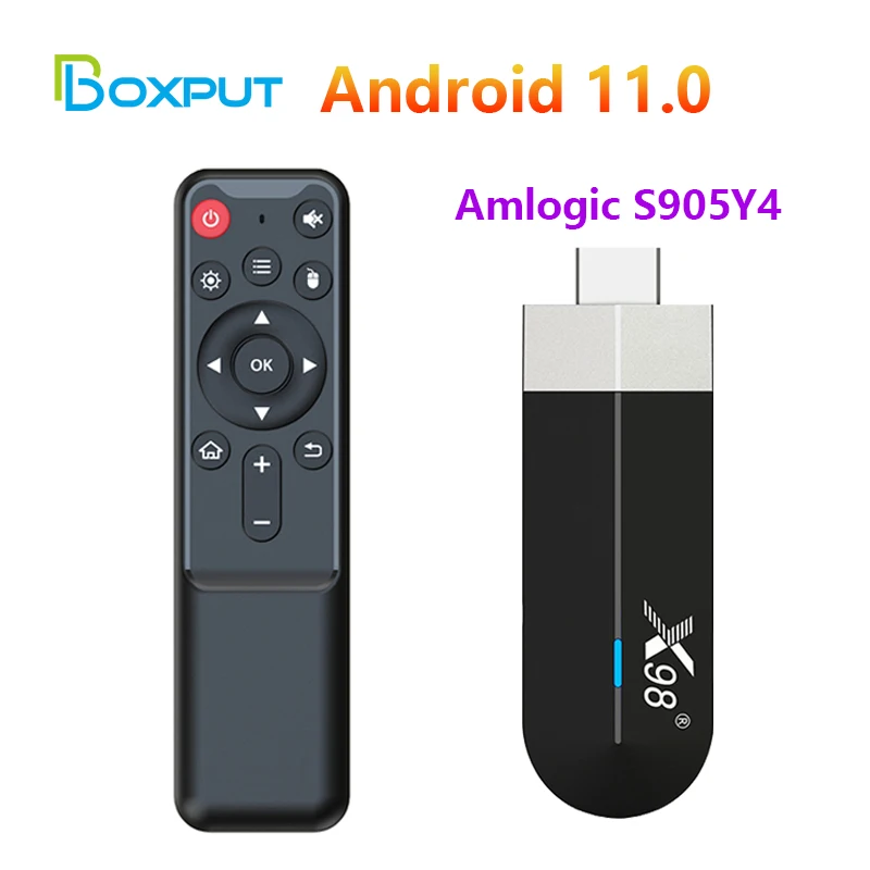 

Android 11 Smart TV Stick Amlogic S905Y4 Quad Core 4G 32G 4K H.265 HEVC 2.4G/5G Wifi Media Player Set Top Box TV Stick X98 S500