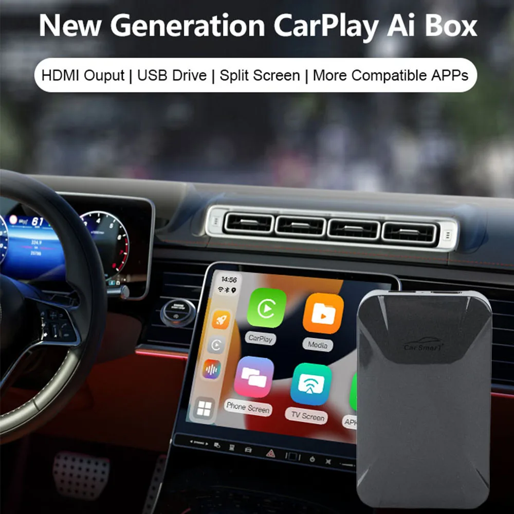 

Android 11 Carplay Ai Box беспроводной ключ Apple Carplay 4 + 64 ГБ с HDMI Plug and Play Netflix YouTube для Benz Audi Toyota Kia