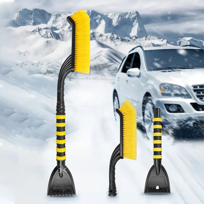 Car Cleaning Tools Snow Shovel Sweeping Cleaning Brush Universal Detachable Auto Windshield Ice Scraper With Foam Handle 2 In 1
