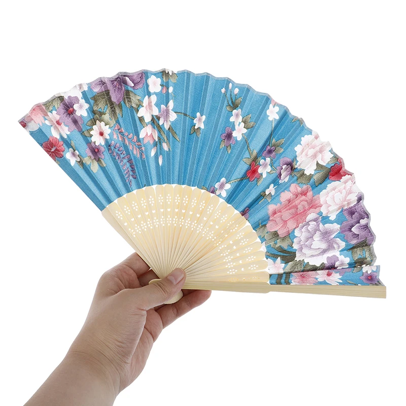 

1PC Original Wooden Hand Flower Bamboo Pocket Fan Decoracion Fiestas Chinese Japanese Folding Fan For Home Decor