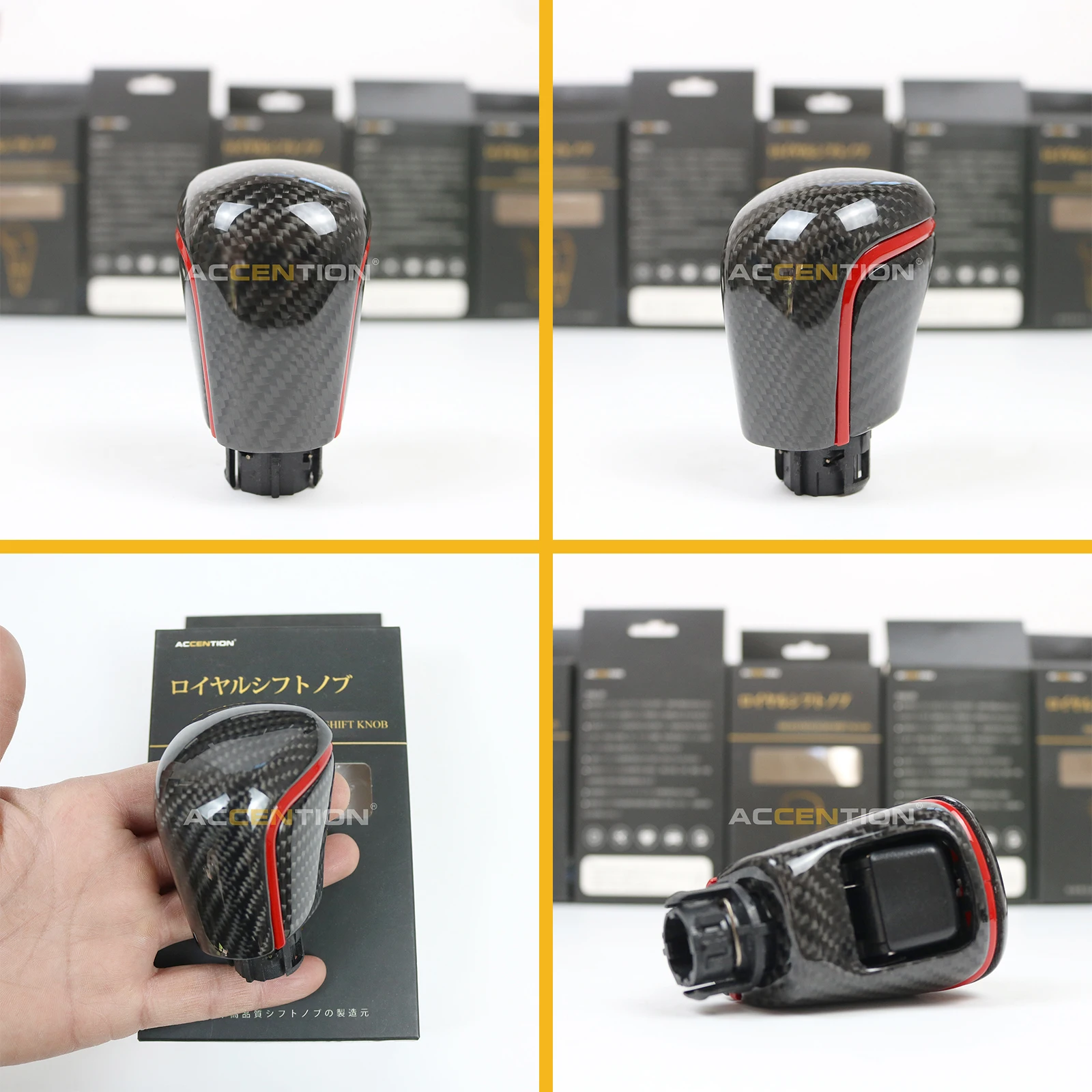 Черная кожаная ручка переключения передач из углеродного волокна для Toyota Corolla Camry