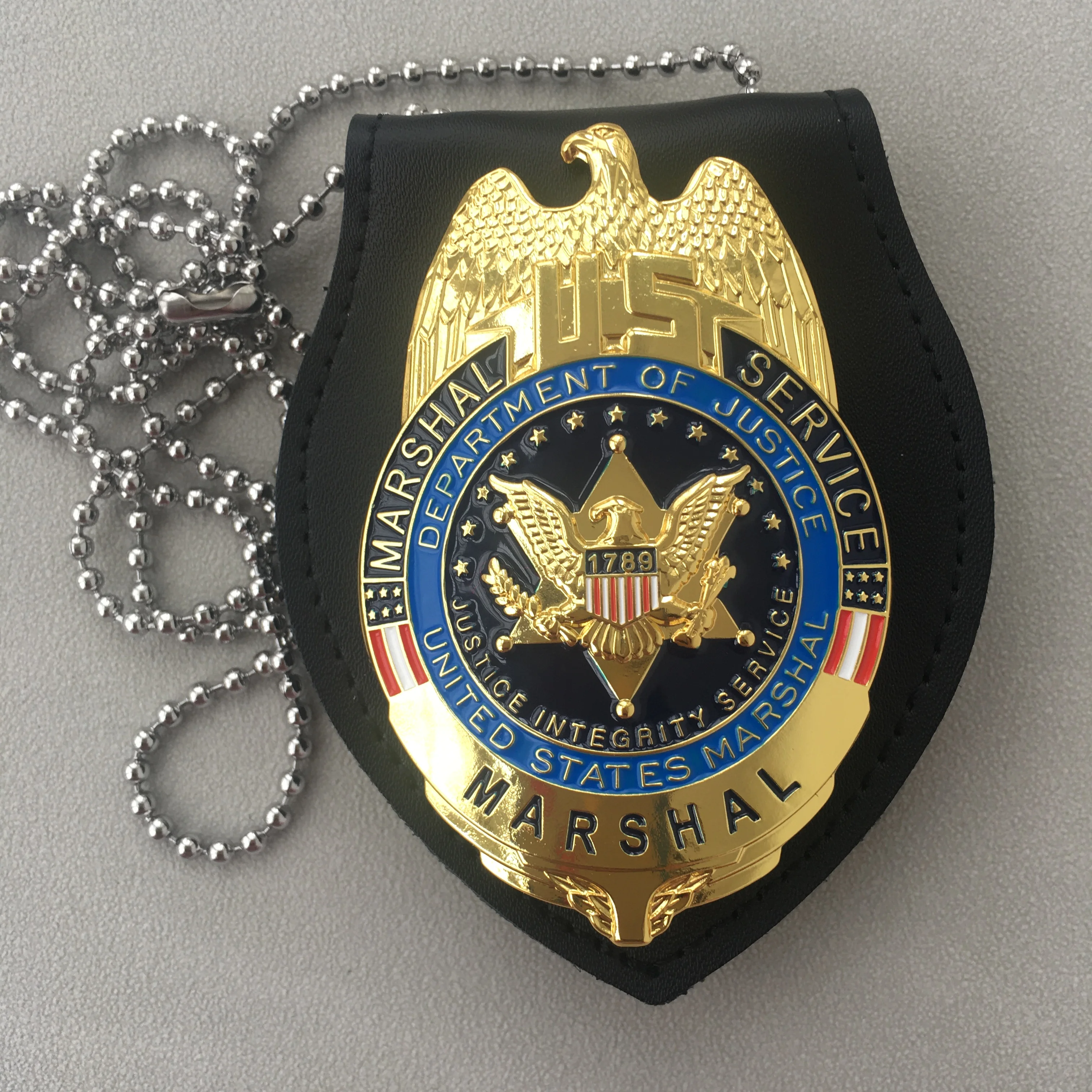 

U.S MARSHAL Department of Justice Detective Metal Badge Pure Copper 1:1 Cosplay Prop