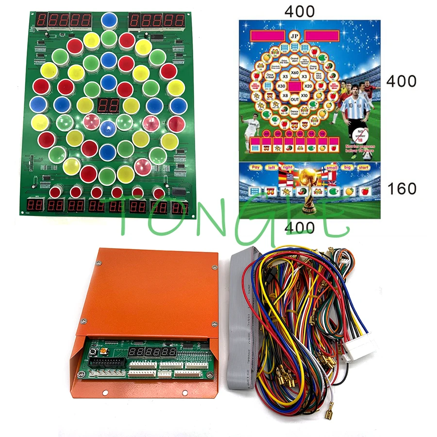 

Mario Game Coin Operated Casino PCB Circuit Game Board with Acrylic and Wiring Harness for DIY Arcade Mario Slot Machine Kits